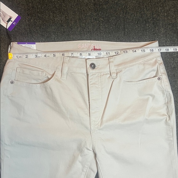 NWT Santana Tummy Control Jeans in Cream Rolled Cuff sz 14 - Picture 6 of 11